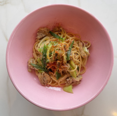 鶏とネギの和風パスタ