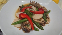 ホタテとアスパラソテー