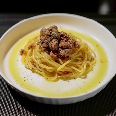 牛ひき肉と奴ネギのペペロンチーノ