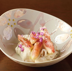 無花果と胡桃と白桃のフルーツ白和え