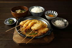 串カツとじ定食 ミックス串カツ