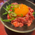 料理メニュー写真&nbsp;◎牛レアステーキユッケ風