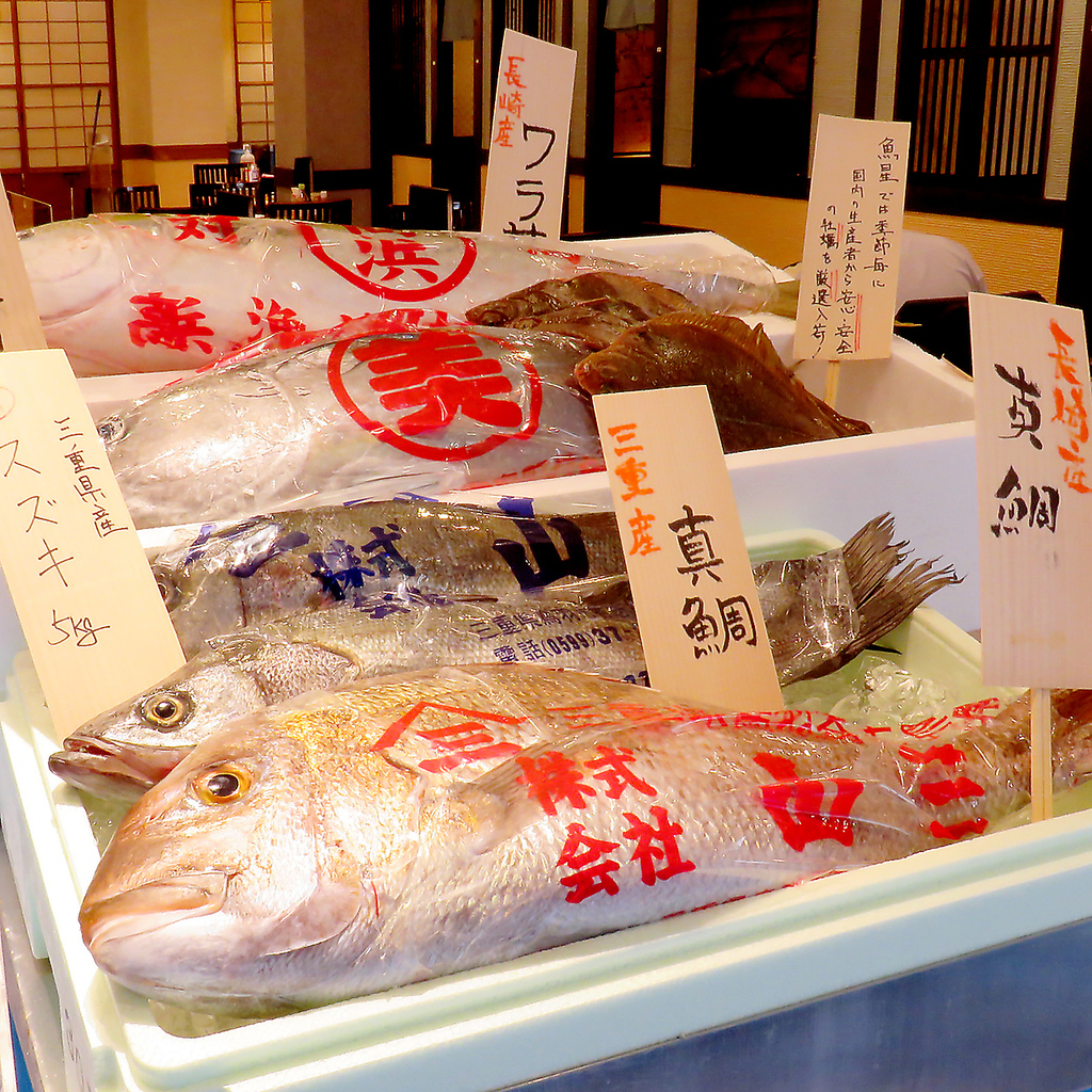 その日一押しの鮮魚がお出迎え！