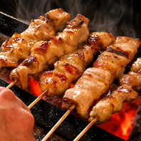炭火で焼き上げる自慢の焼鳥をご堪能！