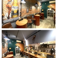 カウンター+ドラム缶机