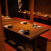 2名様～最大100名様まで個室席にご案内致します。周りを気にしない個室空間なので、話も盛り上がります◎素敵なひとときをお過ごし頂けるよう、スタッフ一同最上級のおもてなしでお客様をお迎え致します。柔らかな間接照明が照らす店内で、ゆったりとした寛ぎの時間をご堪能くださいませ。