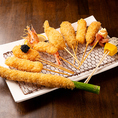 食材はもちろん、衣も揚げ油もこだわった桃屋の自慢の串揚げ◎