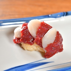 穴子/トロサーモン/トロかんぱち/すき焼き手毬/馬肉帆立 各