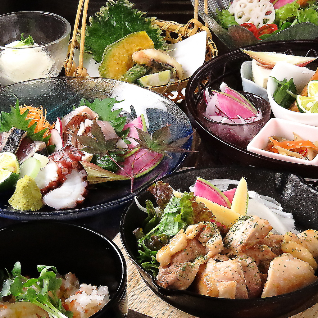 女子会も大歓迎★野菜と新鮮魚介を堪能できるコースで大満足間違いなし！デザートにバニラアイスも♪