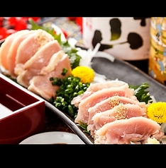 九州産赤鶏のたたき二種盛り合せ