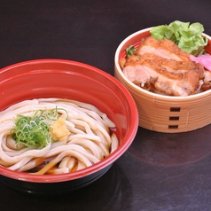 ぶっかけうどんとミニ油林鶏丼