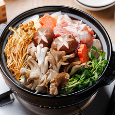 鰹出汁と鶏ときのこのお鍋