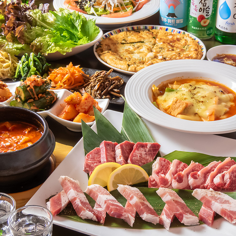 倉敷でランチも宴会も人気の本格韓国料理店。飲み放題付きコース充実でご予約受付中