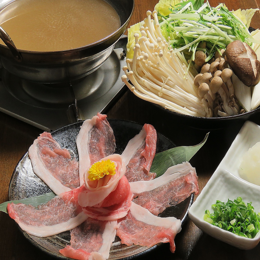 黒豚のつゆしゃぶは肉本来の旨味をお楽しみください。