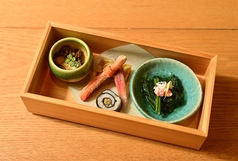 ずわい蟹と椎茸と小松菜のおひたし