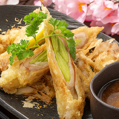 にんにくの芽 豚のまきまき揚げ