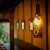 日本酒の瓶で作製した優しい灯りのランプ