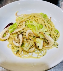 本日のパスタ 　白海老とグリンピースのペペロンチーノの写真