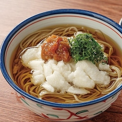 たたき長芋と梅肉の冷かけそば