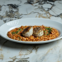 Char-grilled scallopsTomato Risotto ホタテのチャコールグリルとトマトリゾット