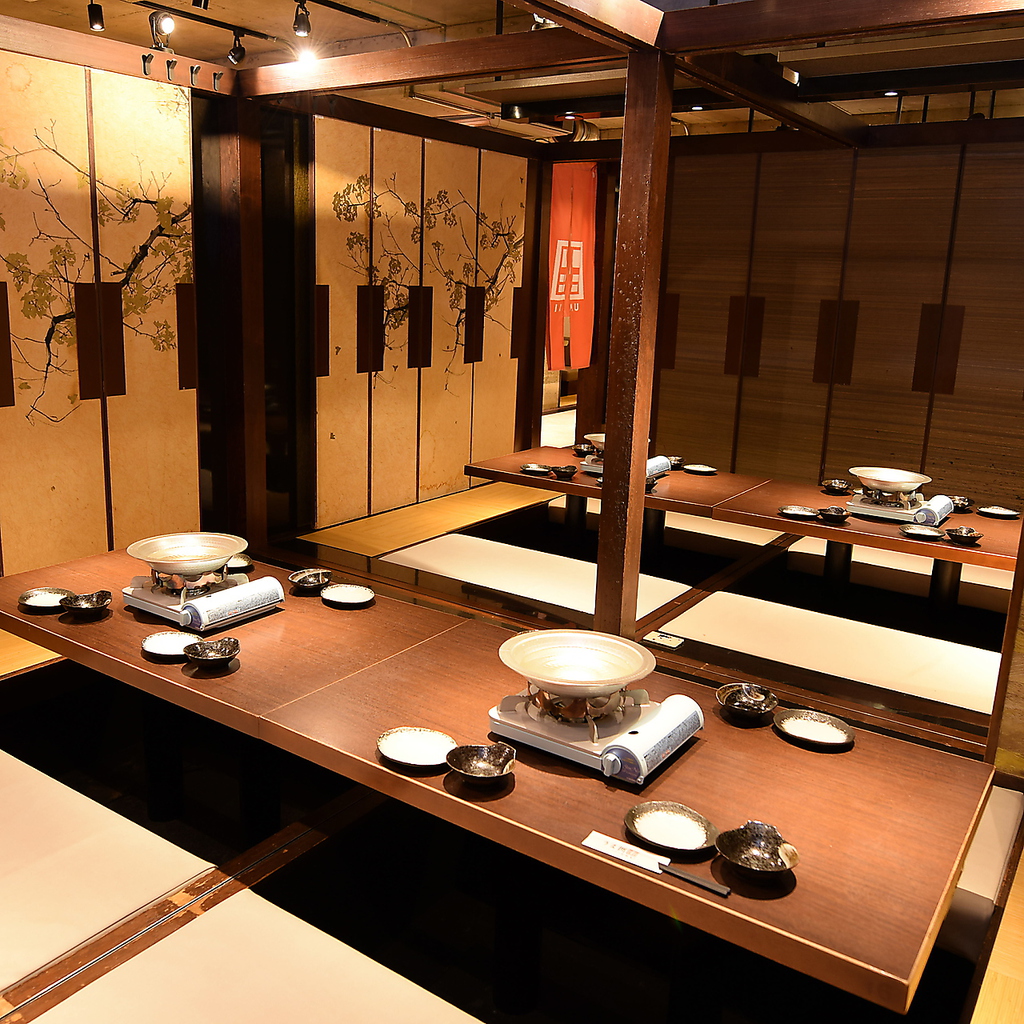 最大40名様までご利用可能な掘りごたつ座敷個室をご用意！団体様宴会などにおすすめ！