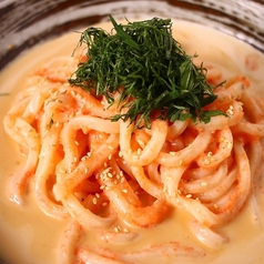 冷製雲丹クリームの明太うどん