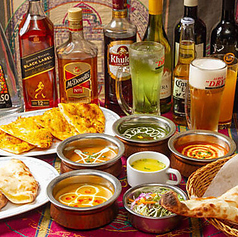 ナンorライス おかわり自由<カレーの辛さ>0.お子様用 1.甘い 2.普通 3.中辛 4.辛口 5.激辛 All time