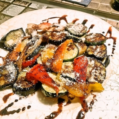 季節野菜のグリル盛り合わせ&生ハム グラナパダーノチーズ&バルサミコソース