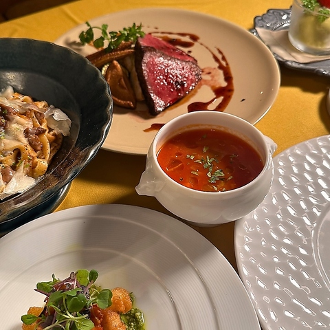 旬の食材を活かしたシェアスタイルのコース料理