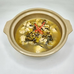 鳥肉と高菜スープ