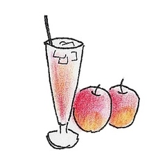 季節の手作りシロップ入りジュース