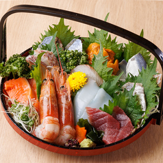 本日の鮮魚造り5点盛り合わせ