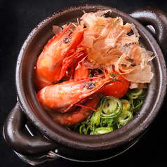 椿泊産足赤海老とトマトの和ヒージョ