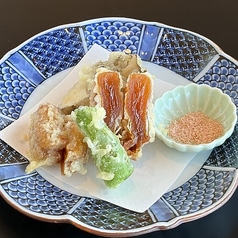 干し柿と舞茸天ぷら