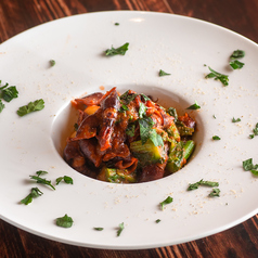 自家製ニョッキ　ホタルイカと菜花のトマトソース