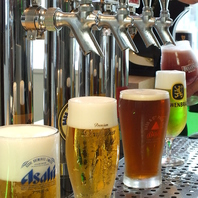 海外ビール含む6種の樽生が楽しめる！