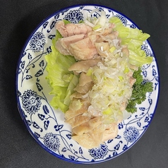 蒸し鶏葱オイルかけ