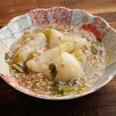 蕪と鶏挽肉の餡掛け