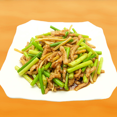豚肉とにんにくの芽炒め