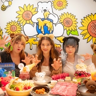 くまの耳をつけて入店♪世界観に没入できるおもてなし