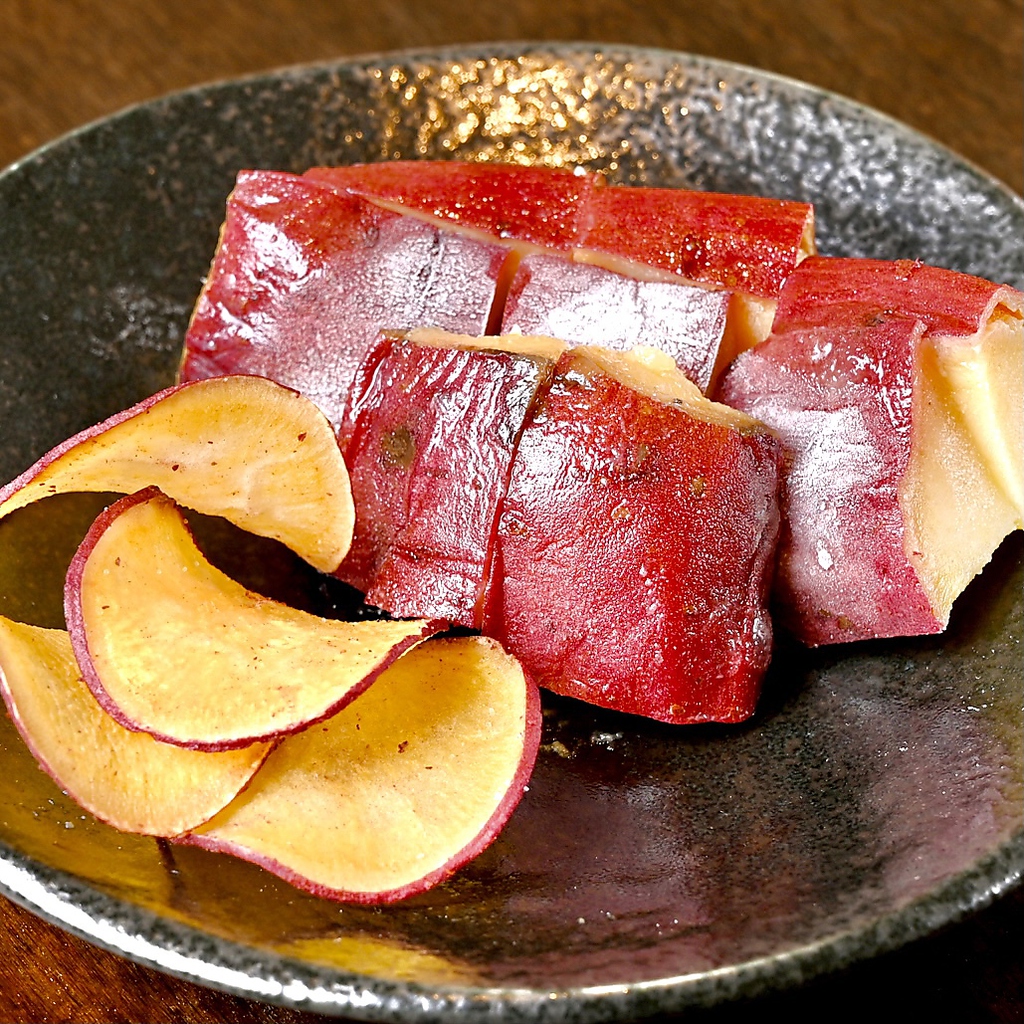 季節限定☆冷やし焼きいも。皮ごと食べられる宮崎ハニーイモ、濃厚な甘さで最高のスイーツです。