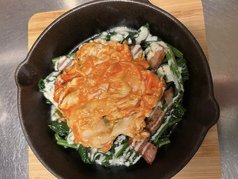 ポパイエッグ（ベーコン入り）Fried spinach with egg(with bacon)