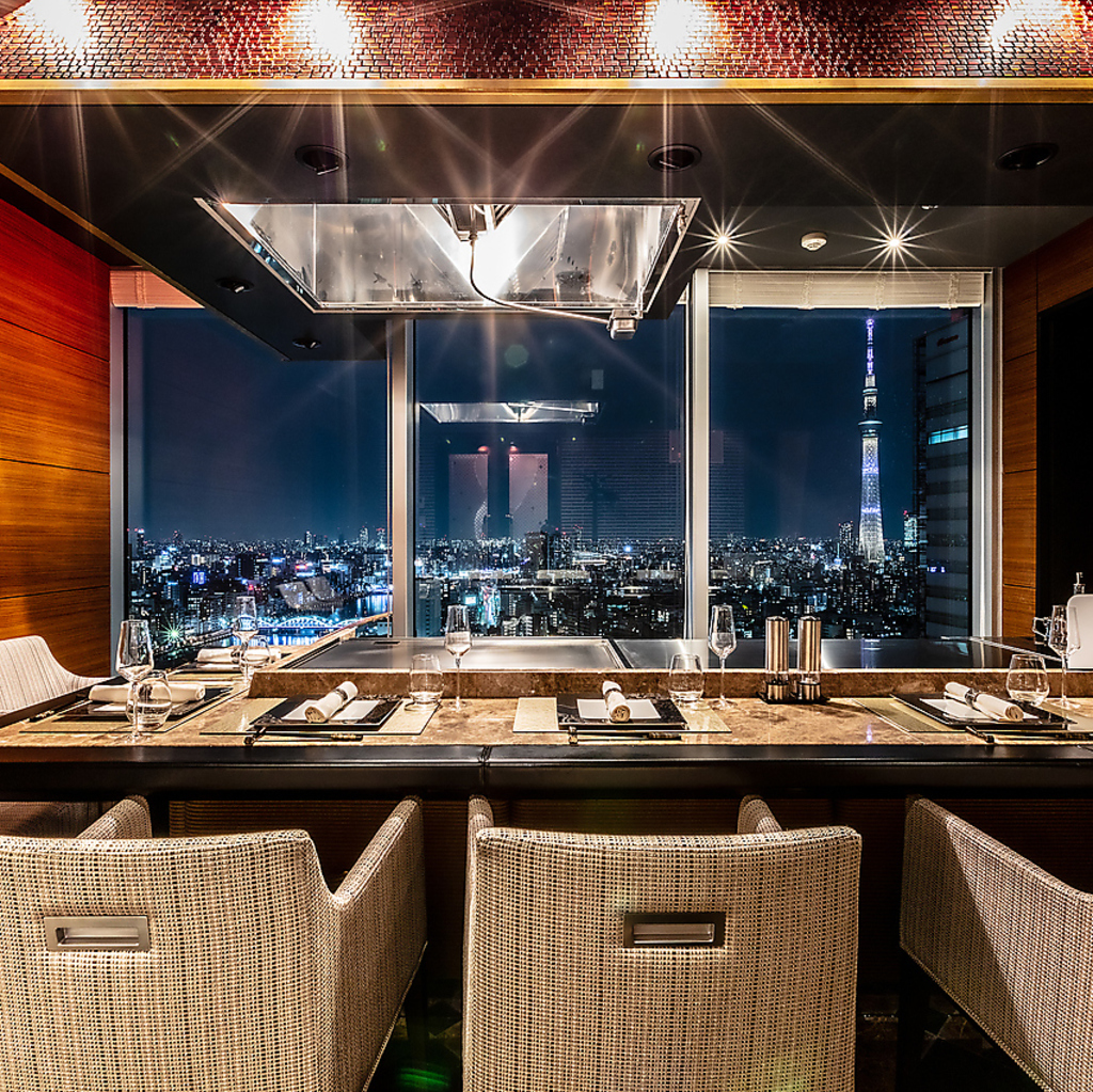 夜景を一望できる個室！