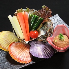 旬野菜のスティックサラダ~自家製スタミナ肉味噌添え~