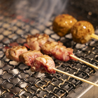 炭で焼いた焼き鳥！！