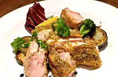 香味チキンもも肉のシチリアパン粉焼き