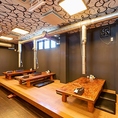 【1階】4名×3卓！最大12名様のご宴会も可能です！
