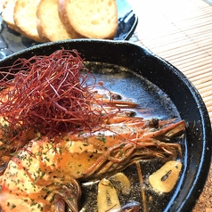 有頭海老のアヒージョ（バケット付）