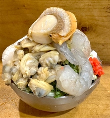 海鮮バターSPもんじゃ(ホタテ・えび・いか・アサリ・バター・ベビースター)