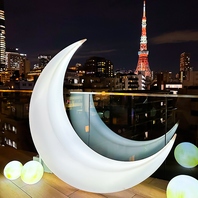 ここだけの非日常体験。東京タワーを背景に、月と乾杯